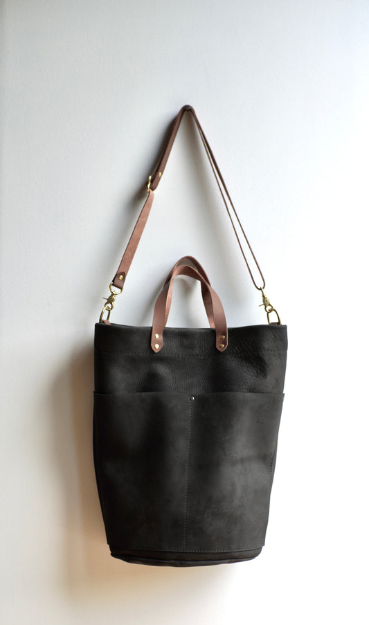 soft nubuck leather bucket bag