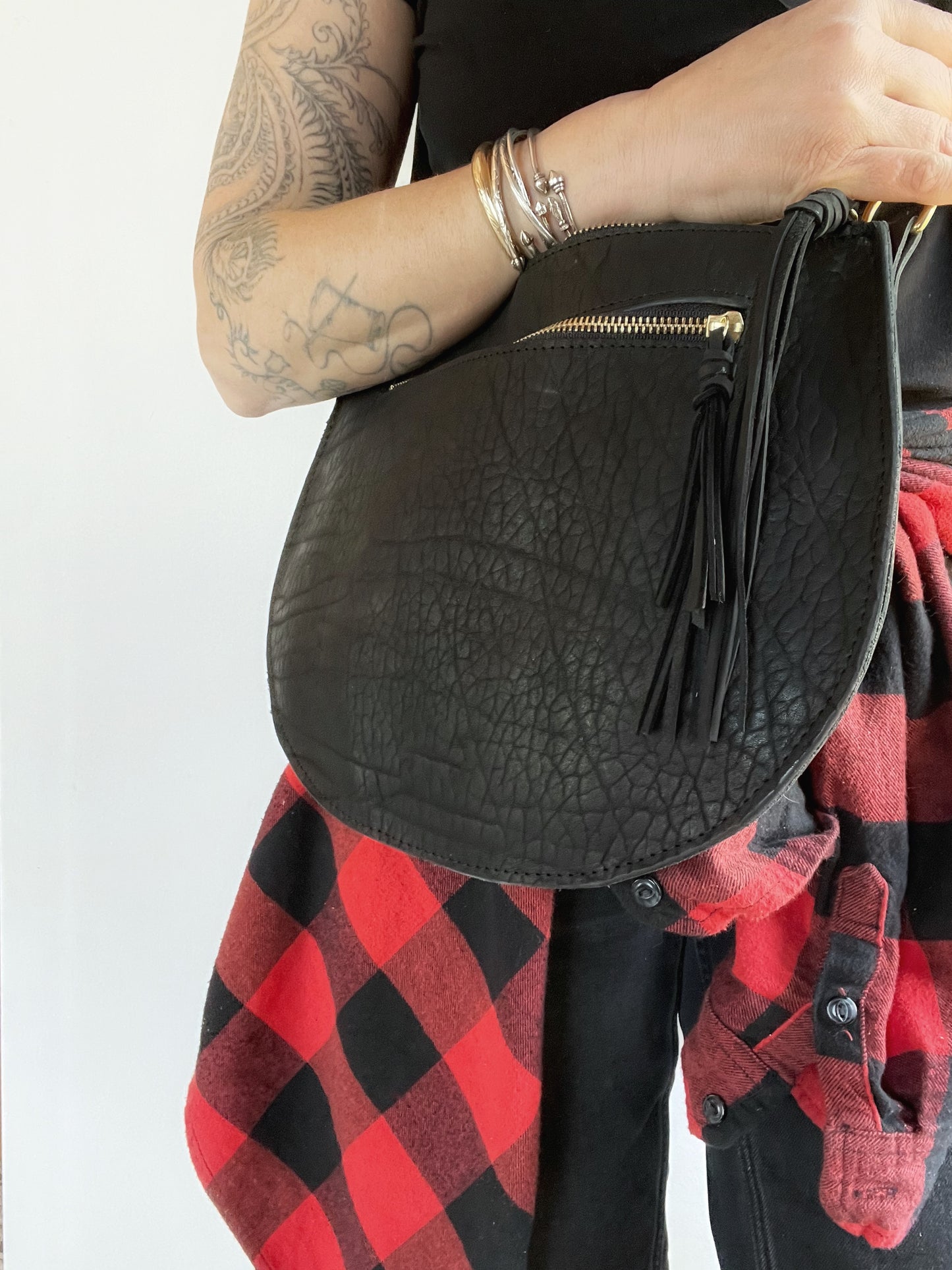 Vegetable Tanned Grained Leather Handbag