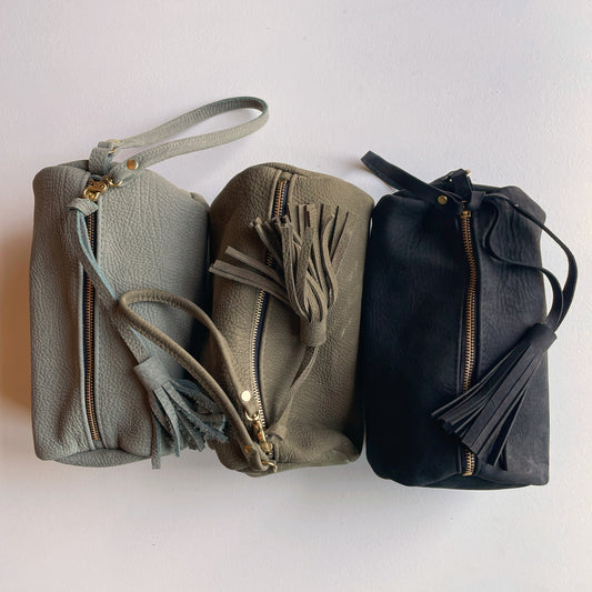 Nubuck Leather Travel Dopp Bags